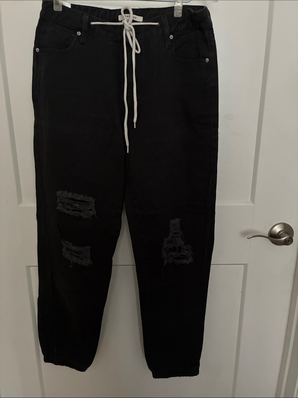 PacSun Black Jogger Jeans with White Drawstring